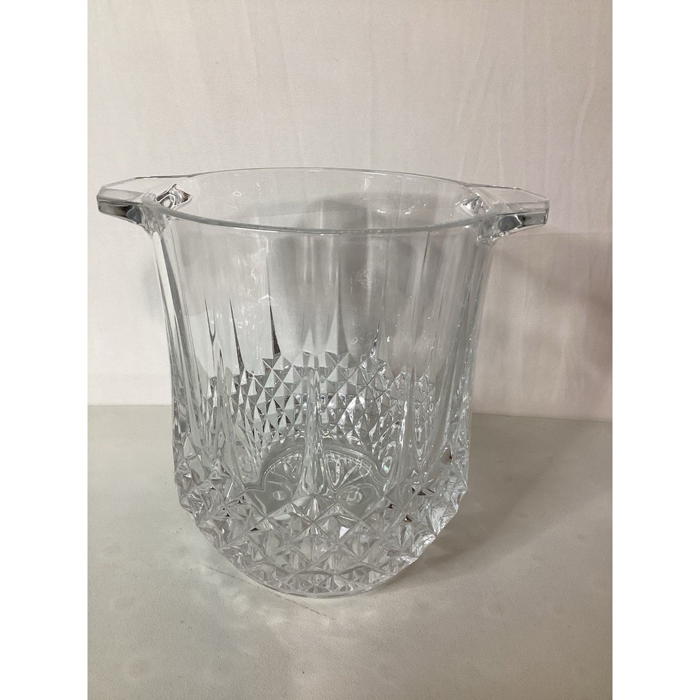 Vintage French Heavy Crystal Glass Champagne Ice Bucket Barware